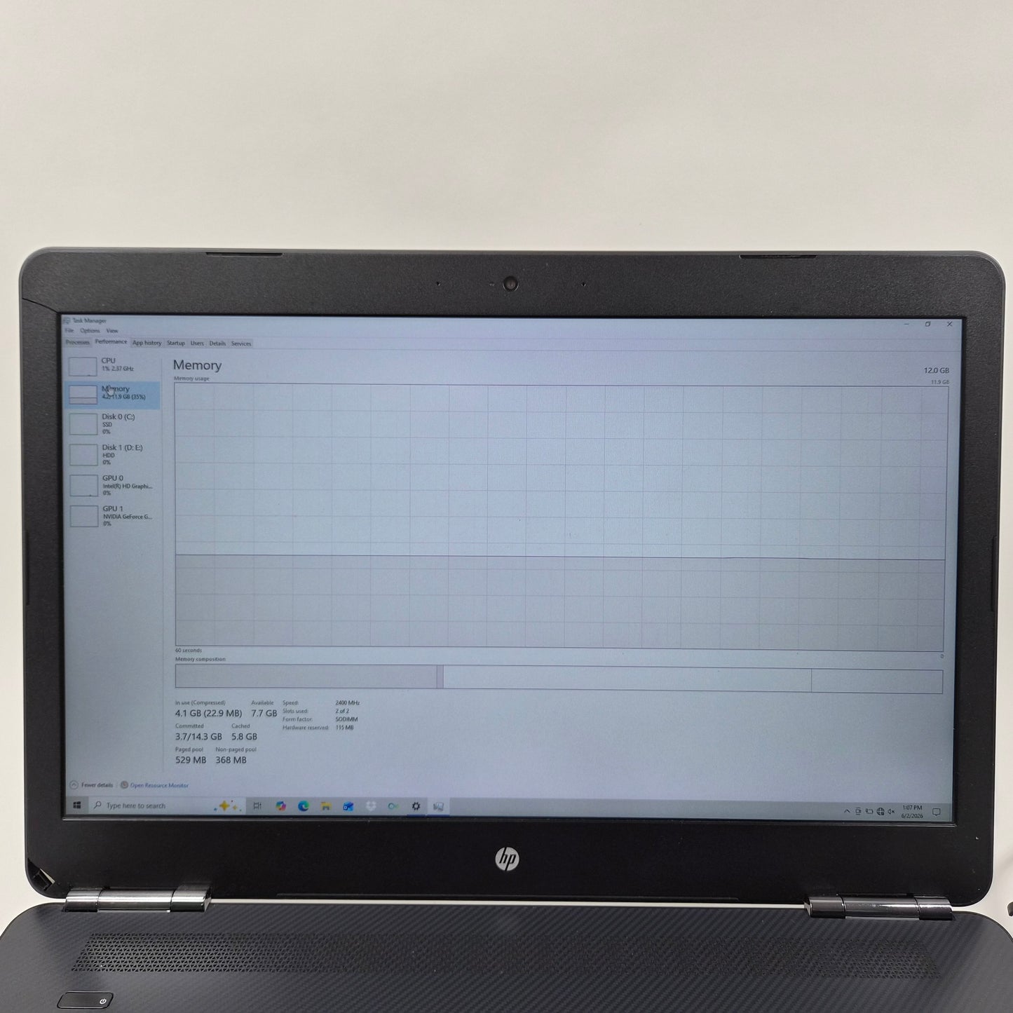 Broken HP Omen 7265NGW 17-W253DX 17.3" i7-7700HQ 2.8GHz Bad Battery