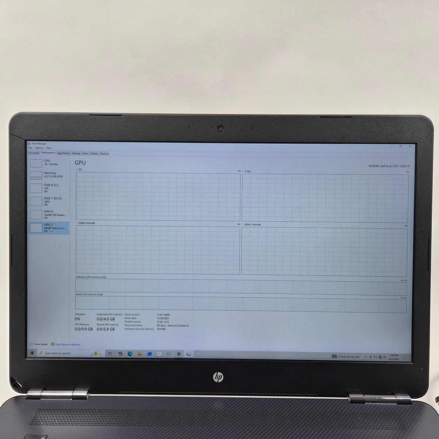 Broken HP Omen 7265NGW 17-W253DX 17.3" i7-7700HQ 2.8GHz Bad Battery